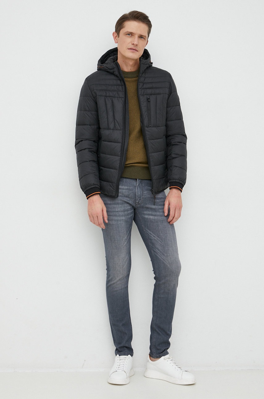 

Свитер с примесью шерсти BOSS Boss Casual мужской цвет зелёный лёгкий
