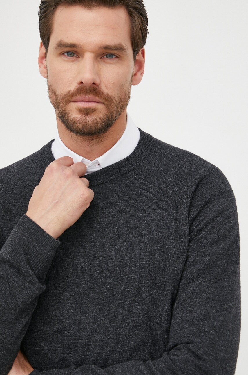 Trussardi pulover de lana barbati, culoarea gri, light