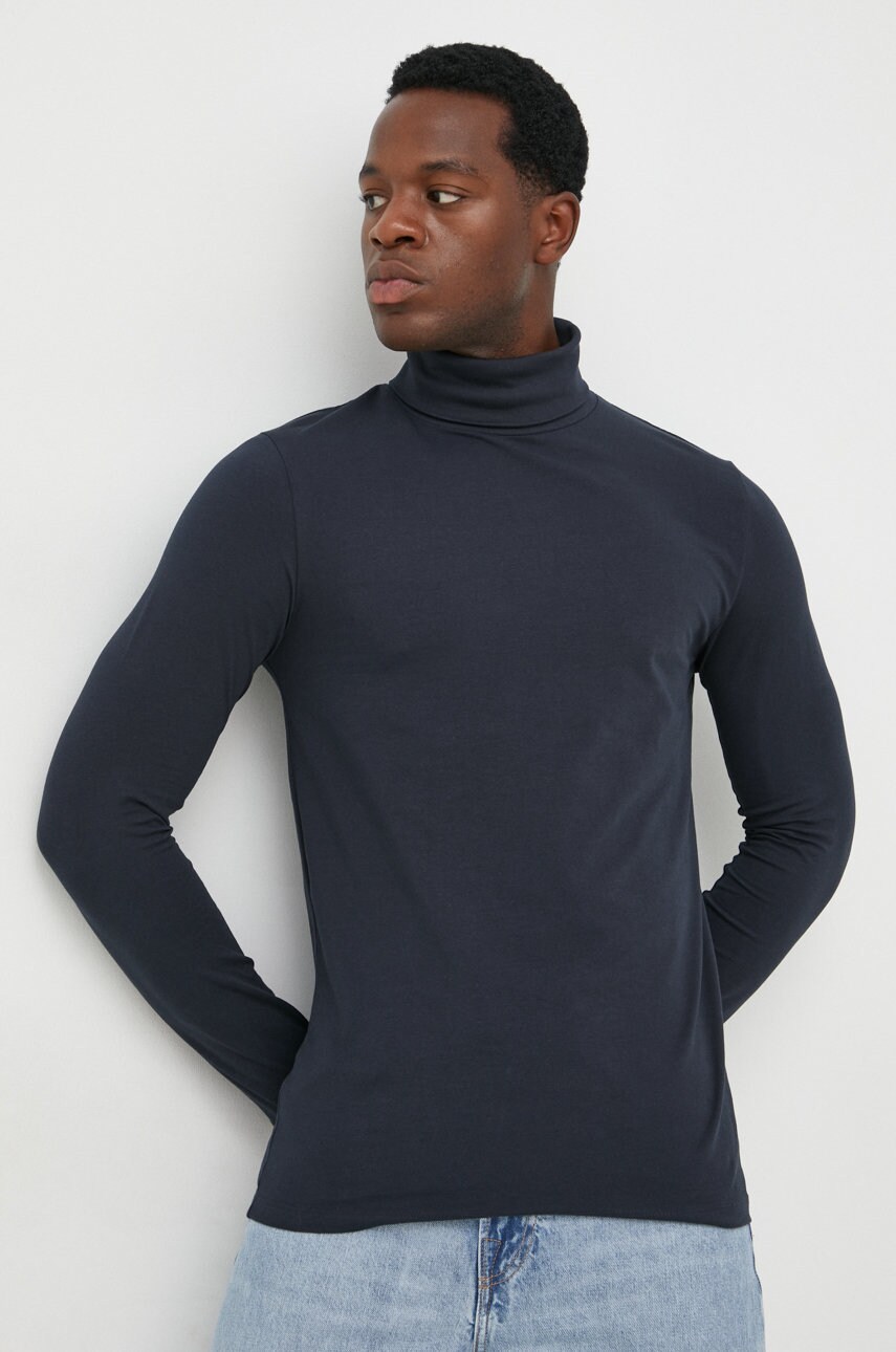 Lindbergh longsleeve barbati, culoarea albastru marin, neted