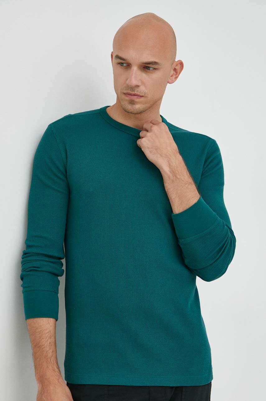 Gap longsleeve barbati, culoarea verde, neted
