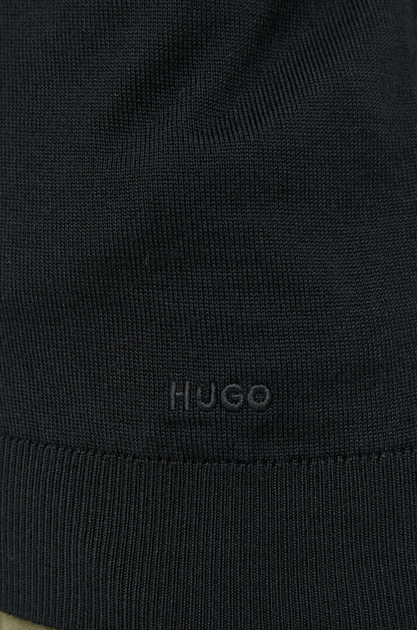 Вовняний кардиган HUGO колір чорний 