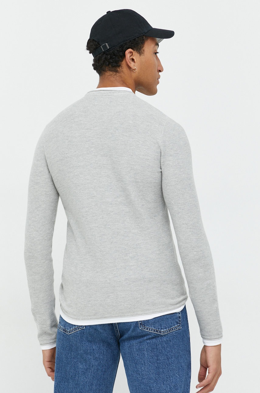 

Бавовняний светер Jack & Jones Jortwinn чоловічий колір сірий легкий