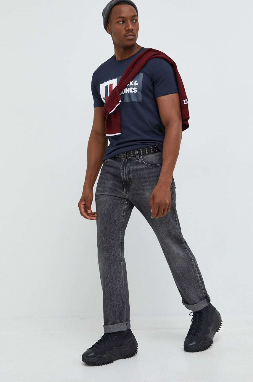 

Бавовняний светер Jack & Jones Jcologan чоловічий колір червоний легкий