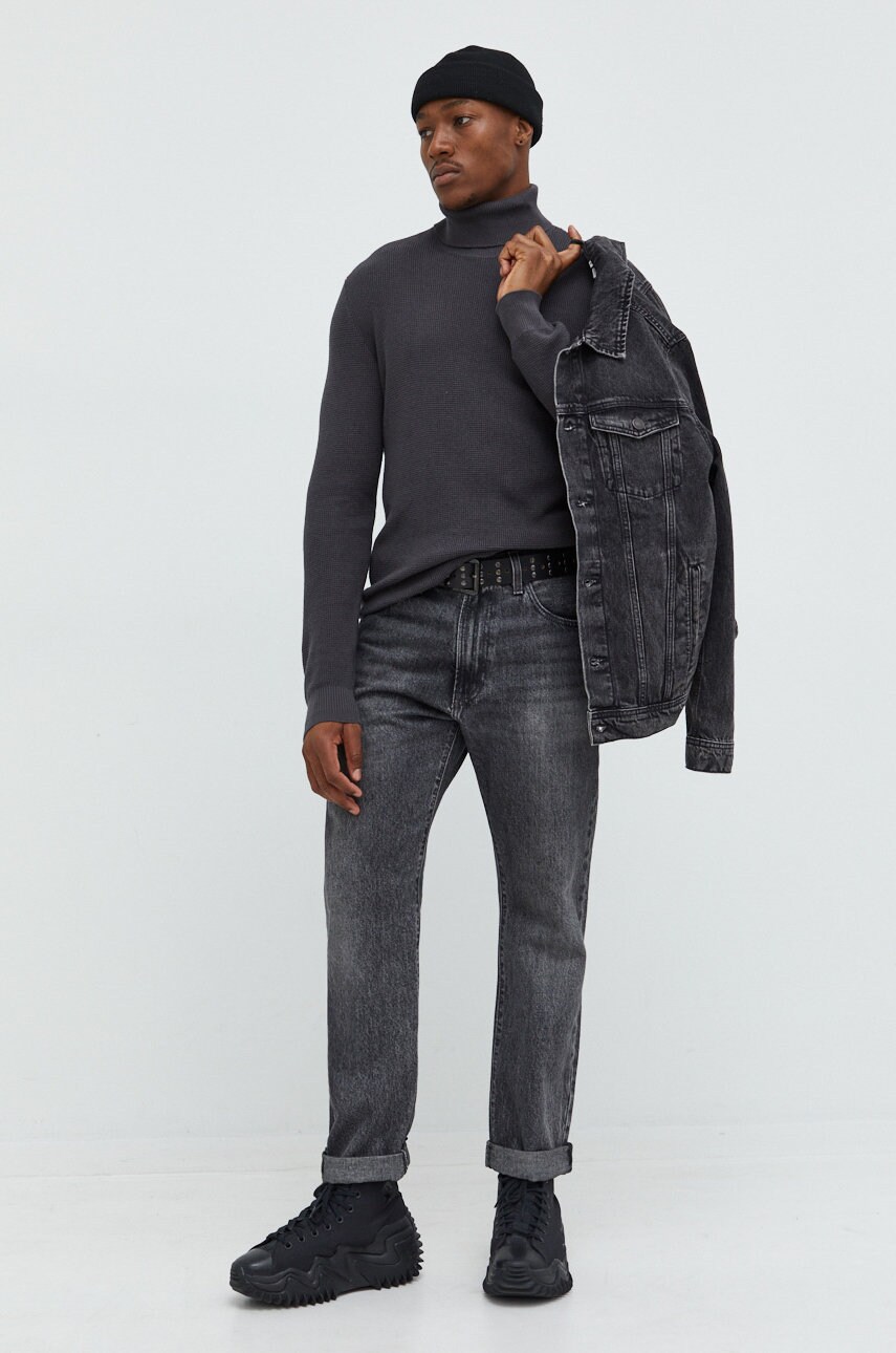 

Хлопковый свитер Jack & Jones Jcoclassic мужской цвет серый лёгкий с гольфом