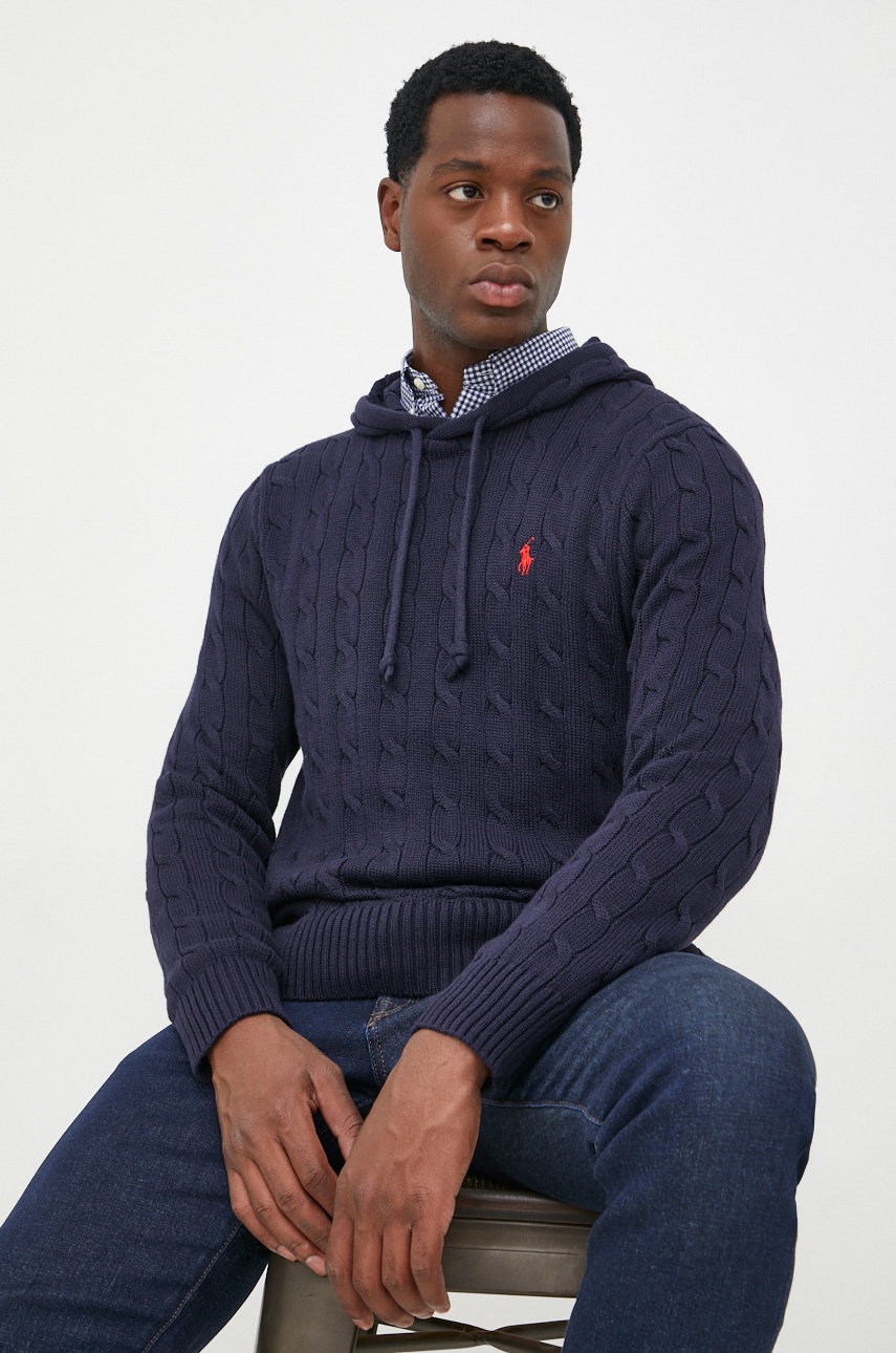 

Памучен пуловер Polo Ralph Lauren мъжки в тъмносиньо, Тъмносин