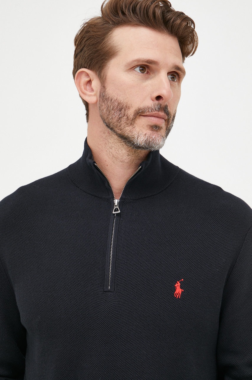

Памучен пуловер Polo Ralph Lauren мъжки в черно, Черен
