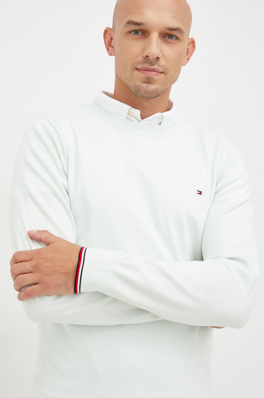 

Пуловер Tommy Hilfiger мъжки в зелено от лека материя, Зелен