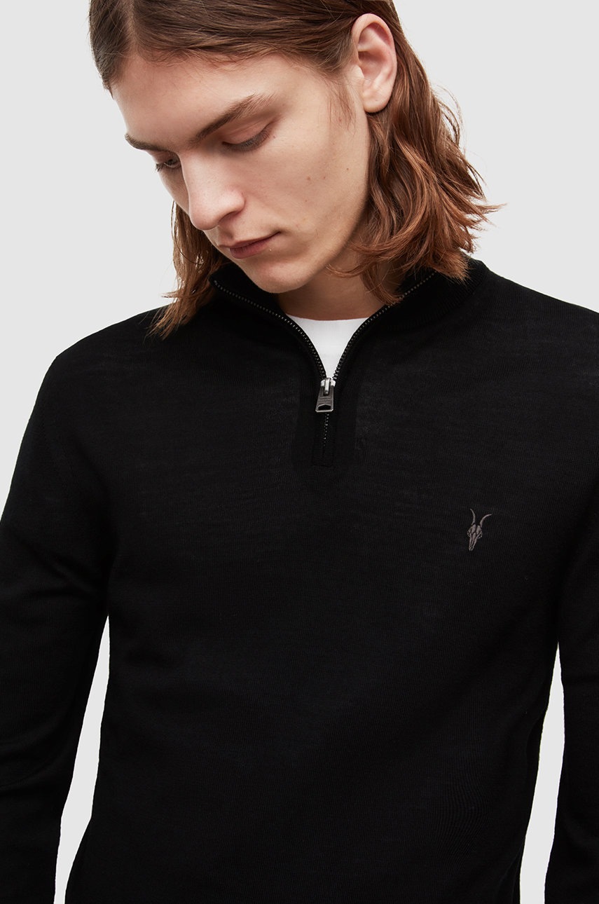 

Джемпер AllSaints мужской цвет чёрный лёгкий