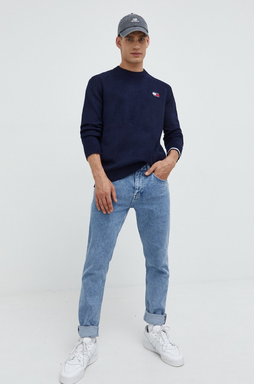 

Светр Tommy Jeans чоловічий колір синій