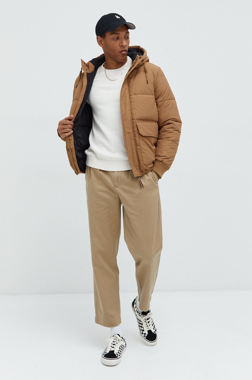 

Свитер Tommy Jeans мужской цвет бежевый лёгкий