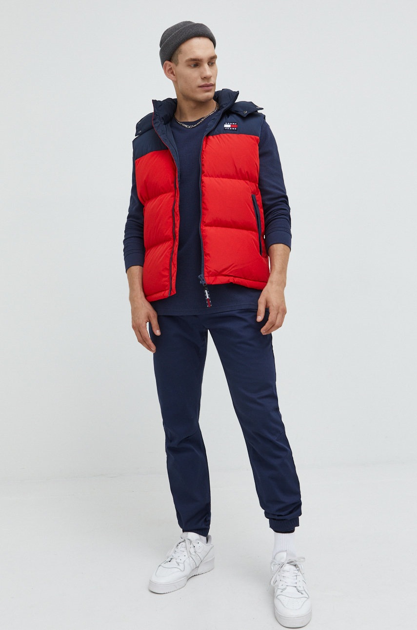 

Бавовняний светер Tommy Jeans чоловічий колір синій легкий