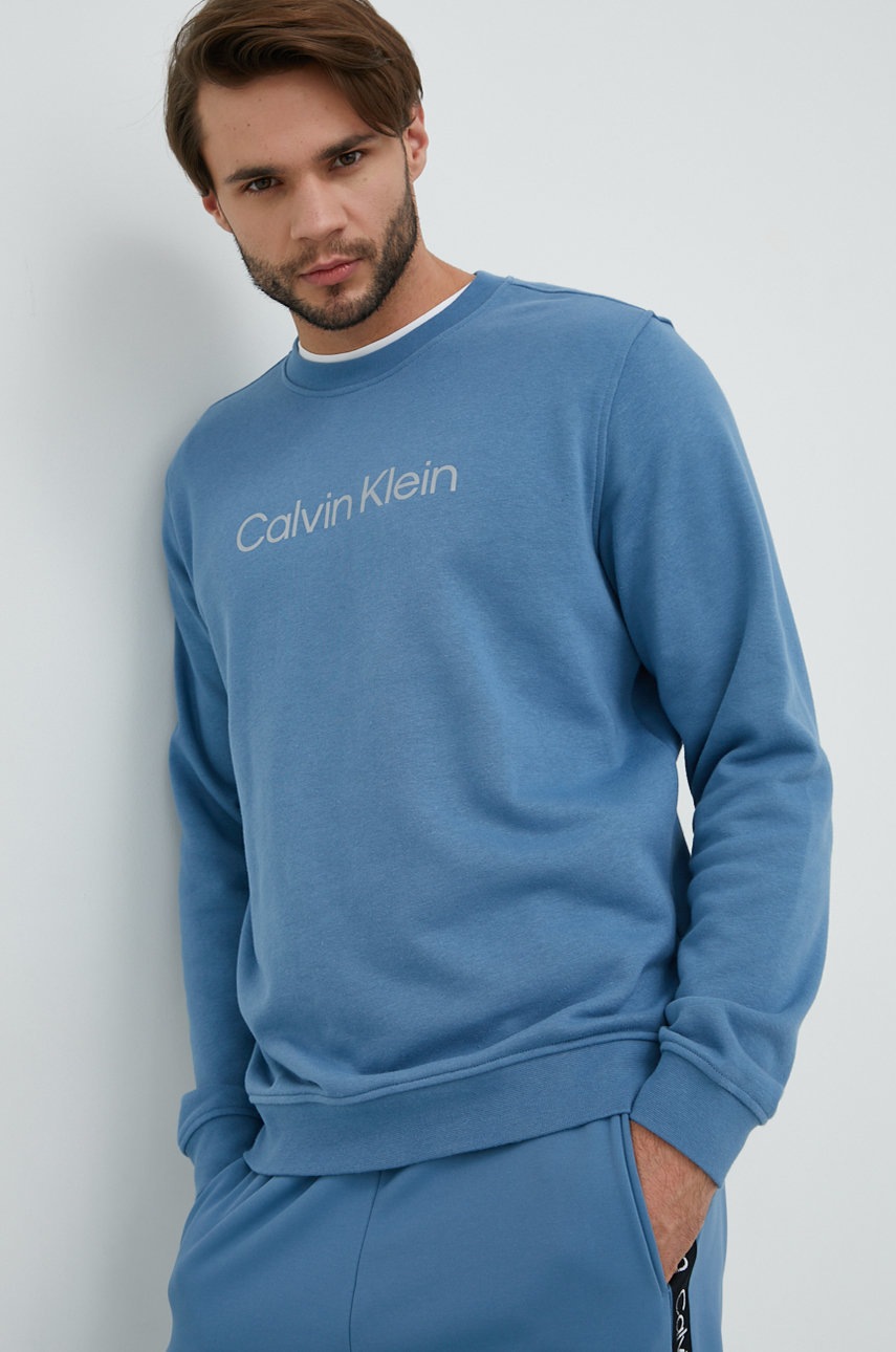 

Суичър за трениране Calvin Klein Performance с принт, Син