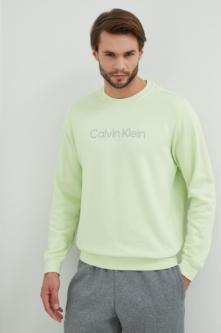 

Суичър за трениране Calvin Klein Performance в зелено с принт, Зелен