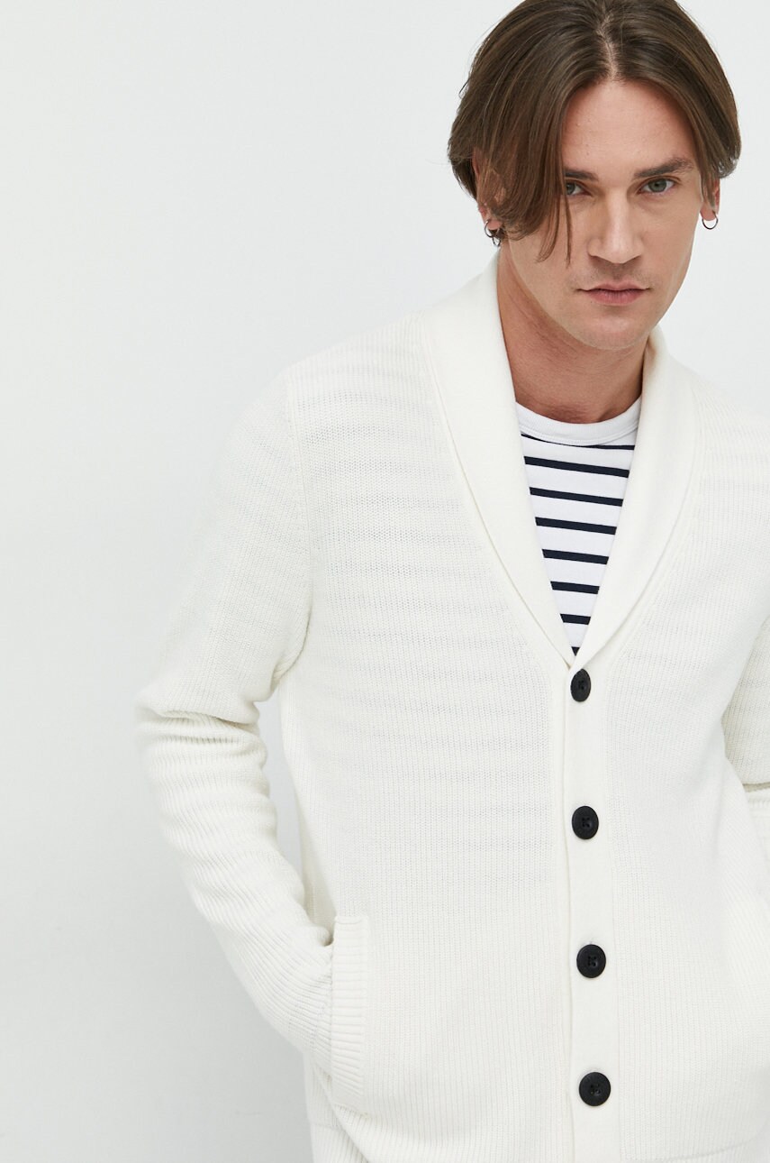 Hollister co. cardigan barbati, culoarea alb