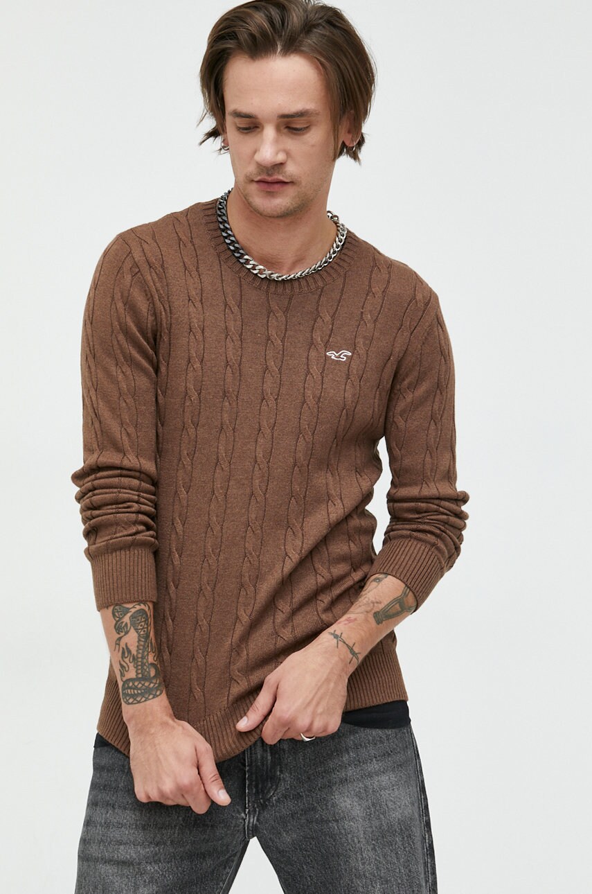 Hollister co. pulover barbati, culoarea maro, light