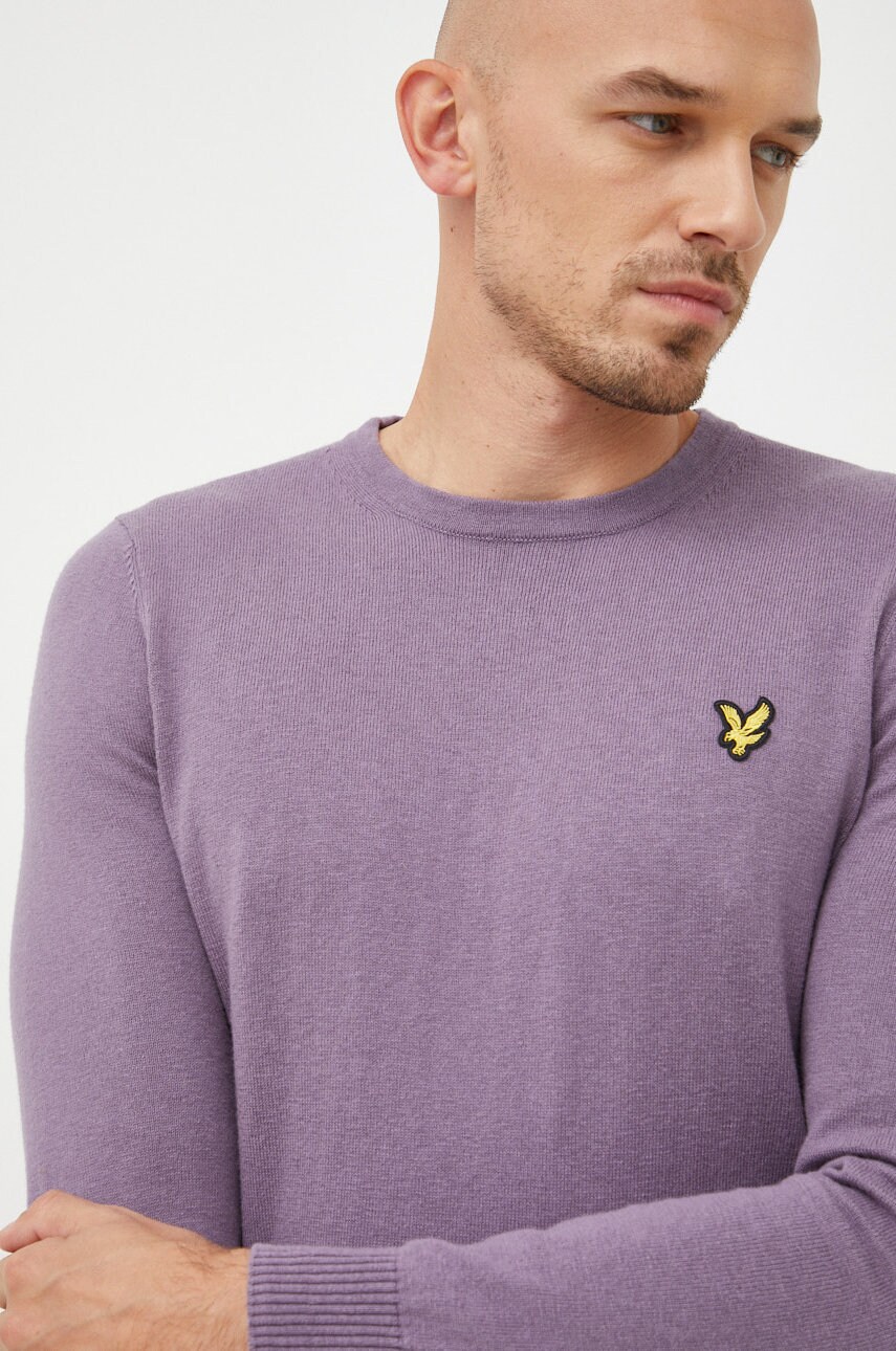 Lyle & scott pulover din amestec de lana barbati, culoarea violet, light