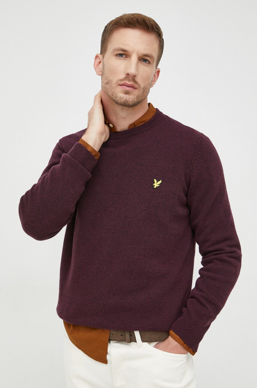 Lyle & scott pulover de lana barbati, culoarea bordo, light