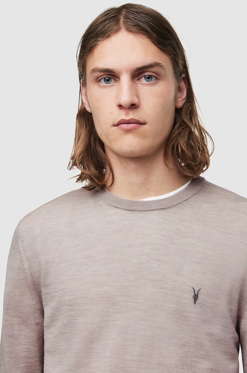 

Свитер AllSaints мужской цвет серый лёгкий