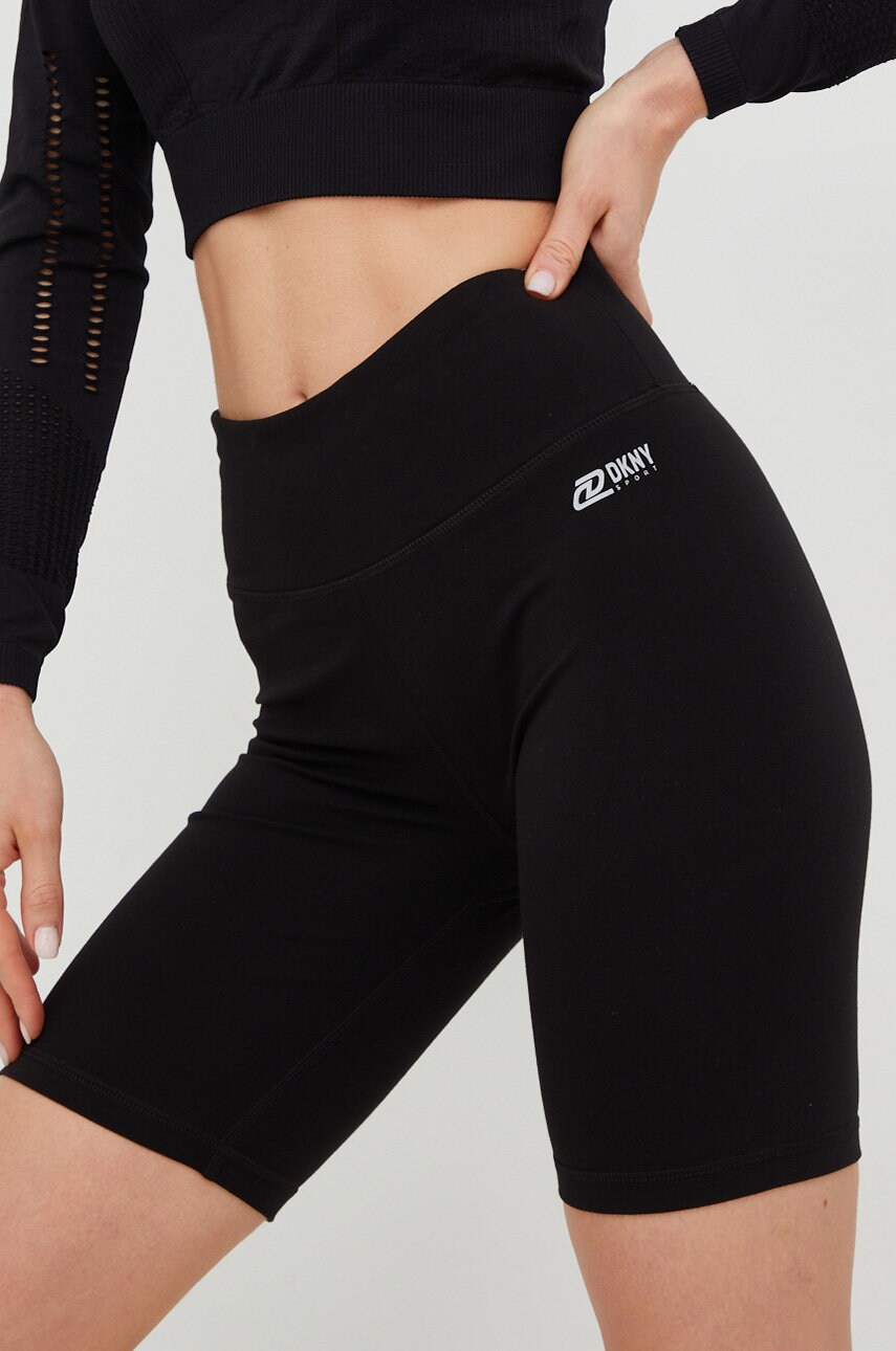 

Шорти Dkny жіночі колір чорний однотонні висока посадка