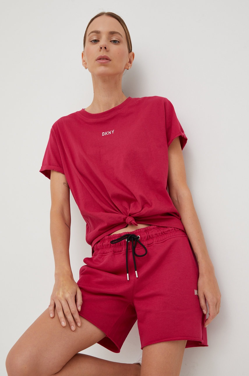 

Шорти Dkny жіночі колір рожевий однотонні середня посадка