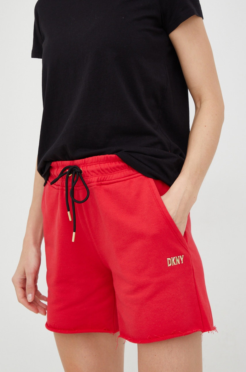 

Шорты Dkny женские цвет розовый однотонные средняя посадка