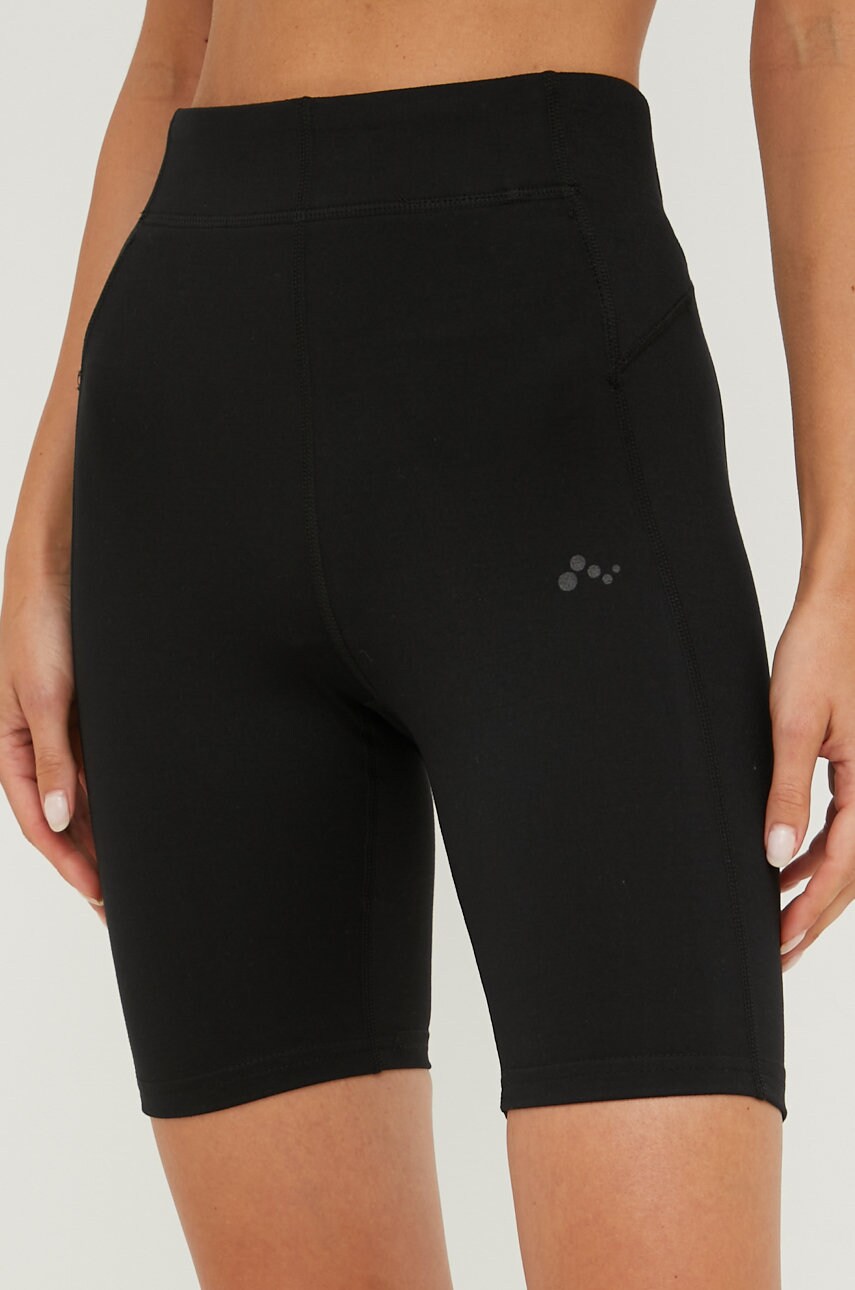 Only play pantaloni scurți de antrenament fima femei, culoarea negru, neted, high waist