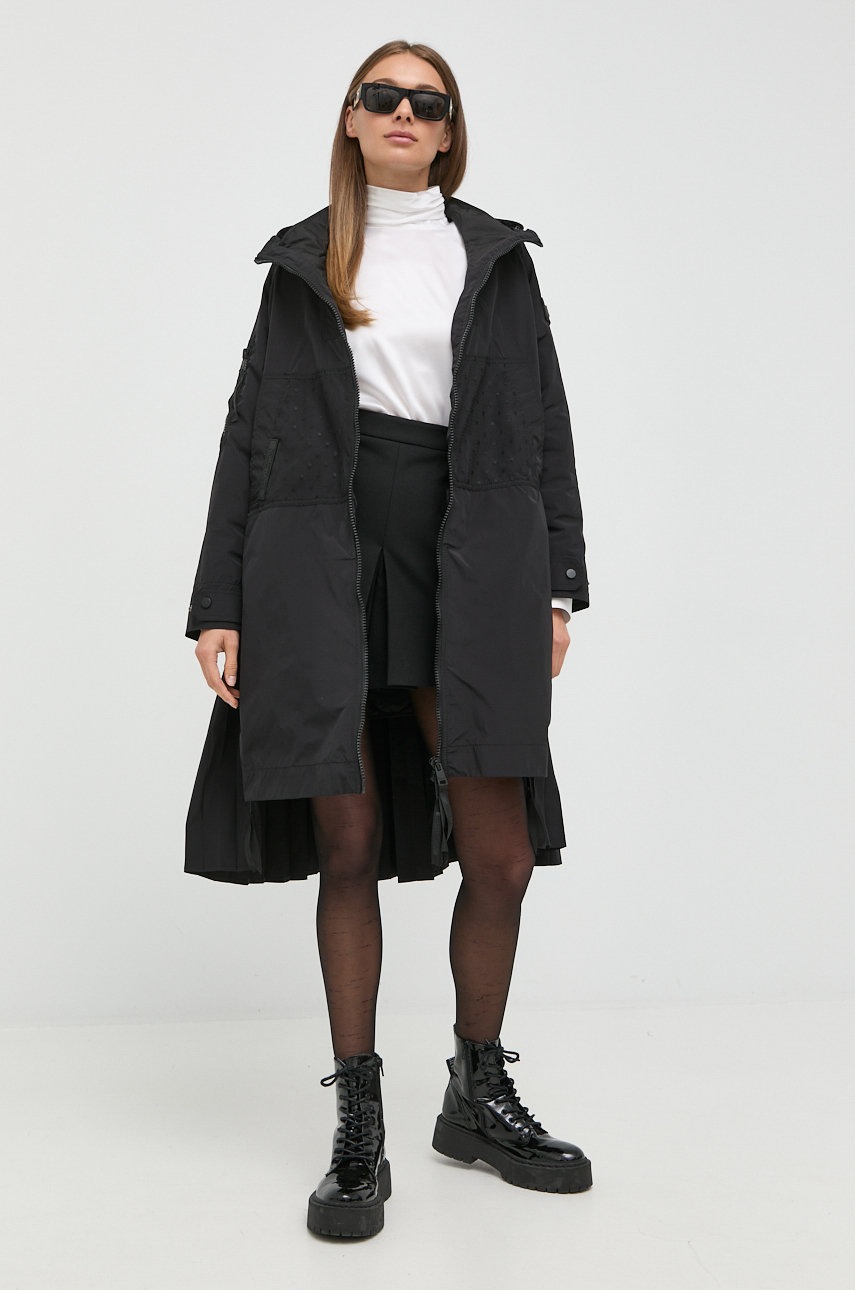 

Шорты с примесью шерсти Twinset женские цвет чёрный однотонные высокая посадка