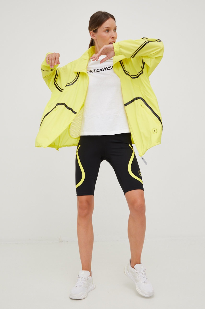 

Шорти для бігу adidas by Stella McCartney жіночі колір чорний з принтом висока посадка