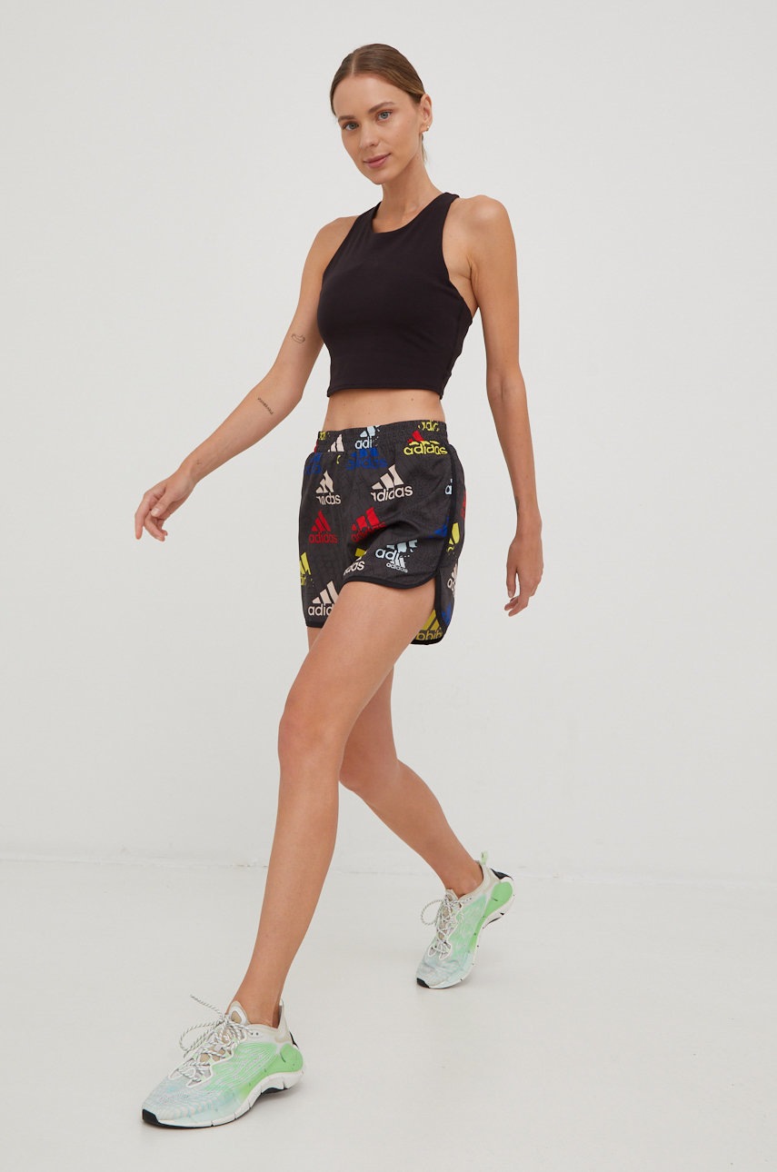 

Шорти для бігу adidas Performance Brand Love жіночі візерунок висока посадка