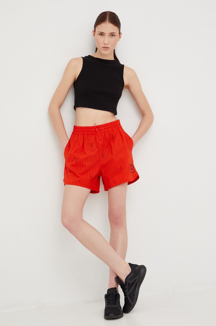 Puma pantaloni scurți de antrenament X Vogue femei, culoarea rosu, modelator, high waist 534693-95