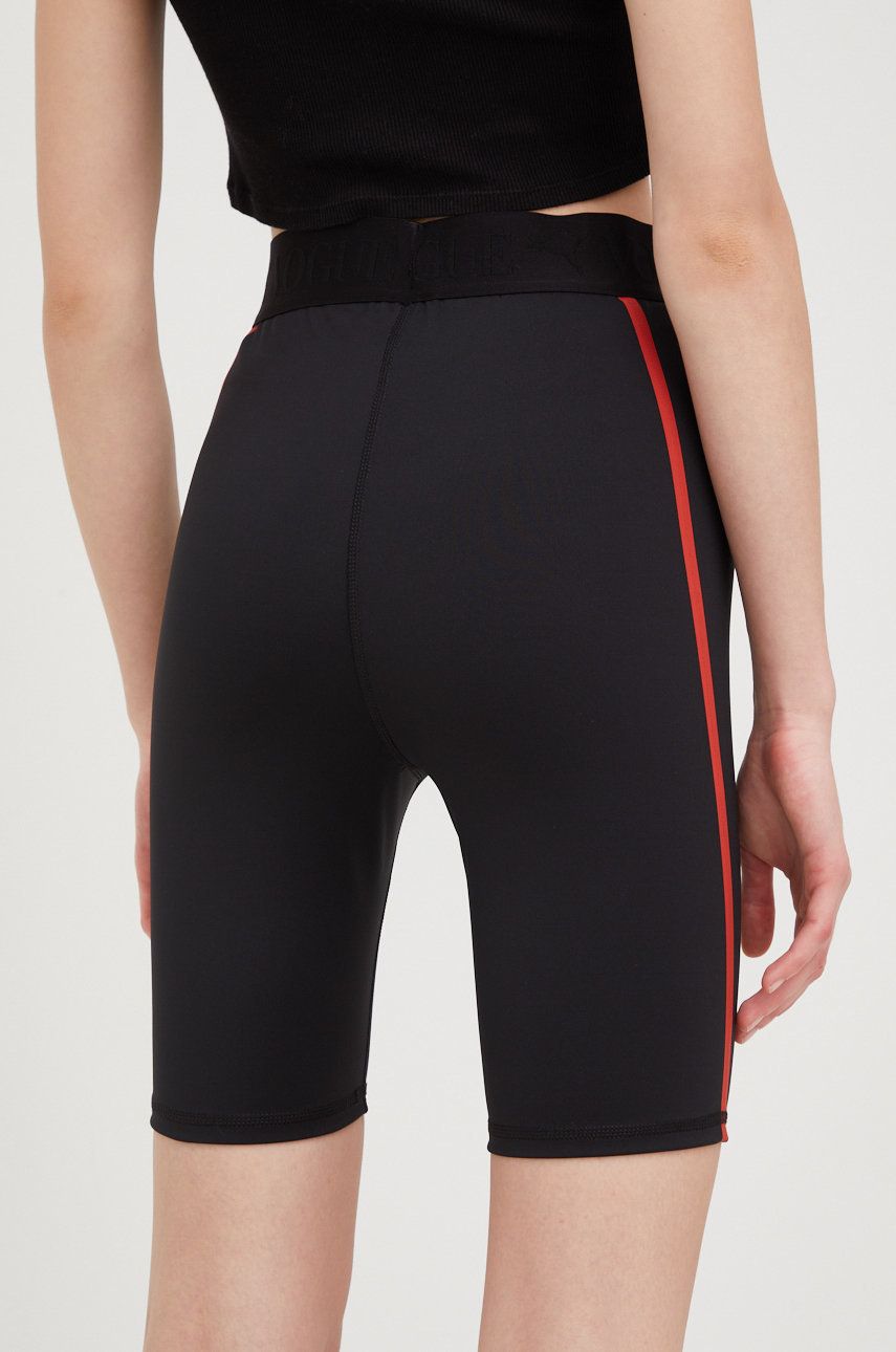 Puma Pantaloni Scurți De Antrenament X Vogue Femei, Culoarea Negru, Cu Imprimeu, High Waist 535080-01