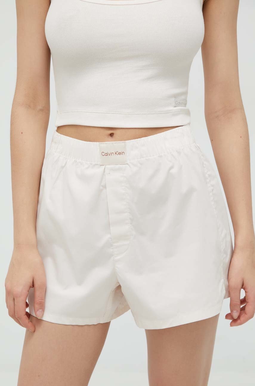 

Късо долнище на пижама Calvin Klein Underwear дамско в бежово, Розов