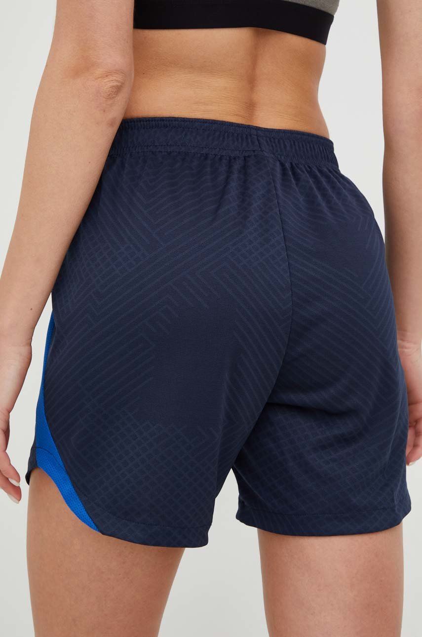 Nike Pantaloni Scurți De Antrenament Femei, Culoarea Albastru Marin, Cu Imprimeu, Medium Waist
