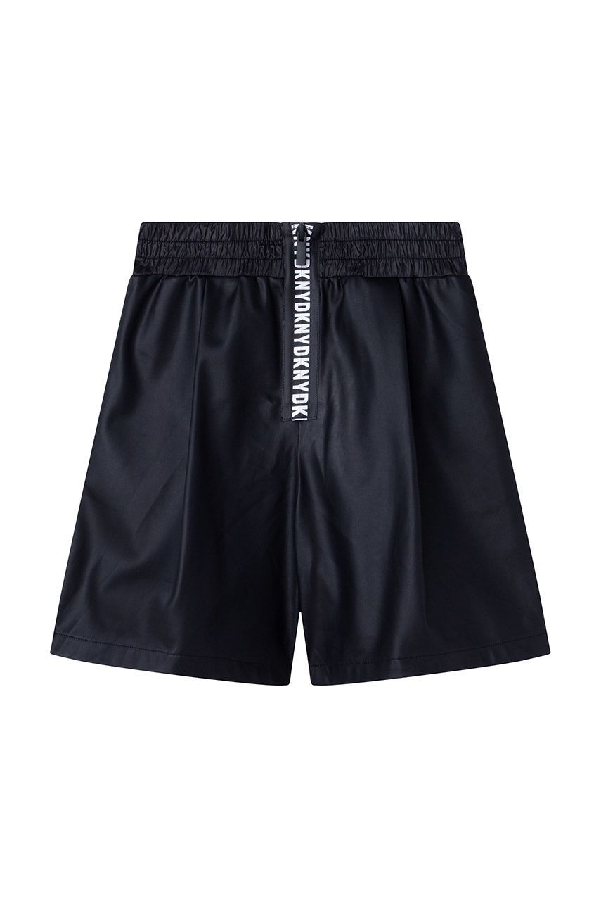 DKNY pantaloni scurti copii culoarea negru, neted