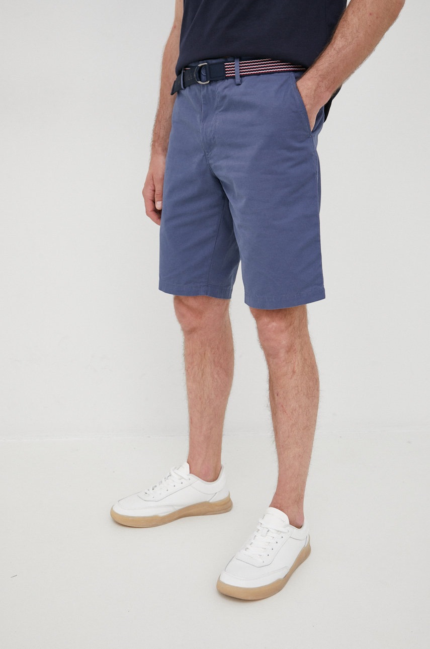 

Памучен къс панталон Tommy Hilfiger в тъмносиньо, Тъмносин