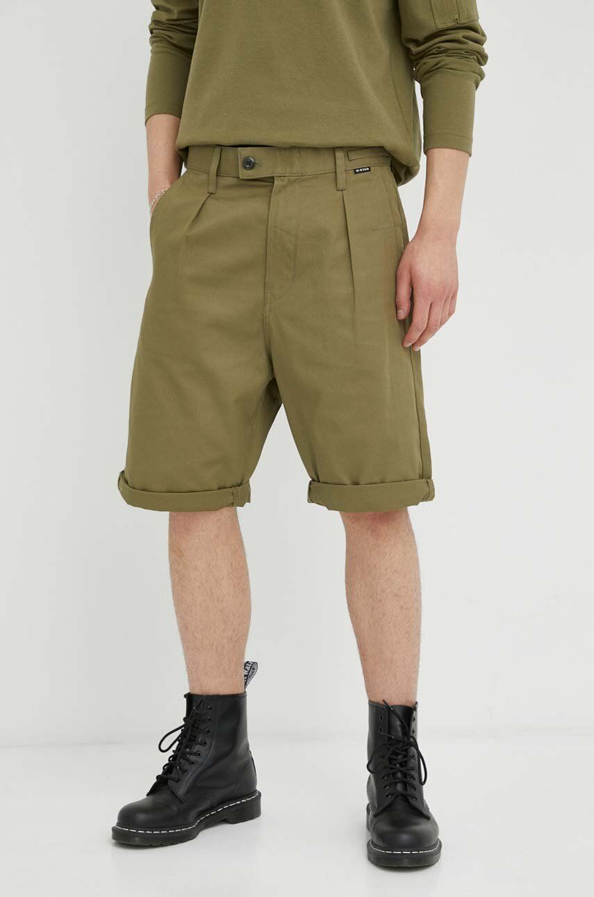 Bavlněné šortky G-Star Raw černá barva - zelená -  Hlavní materiál: 100 % Bavlna Podšívka 