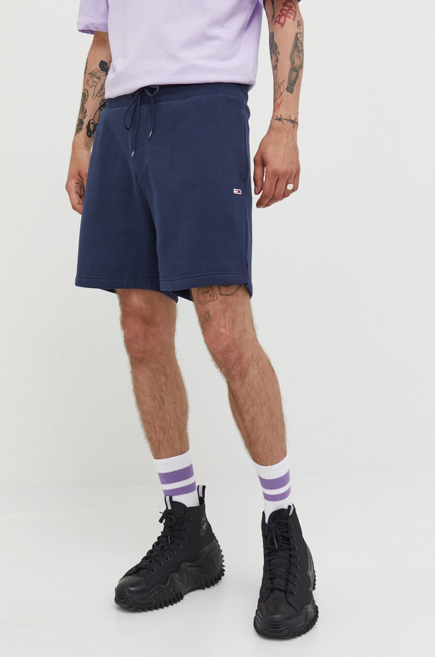 Tommy jeans pantaloni scurti barbati, culoarea albastru marin, melanj