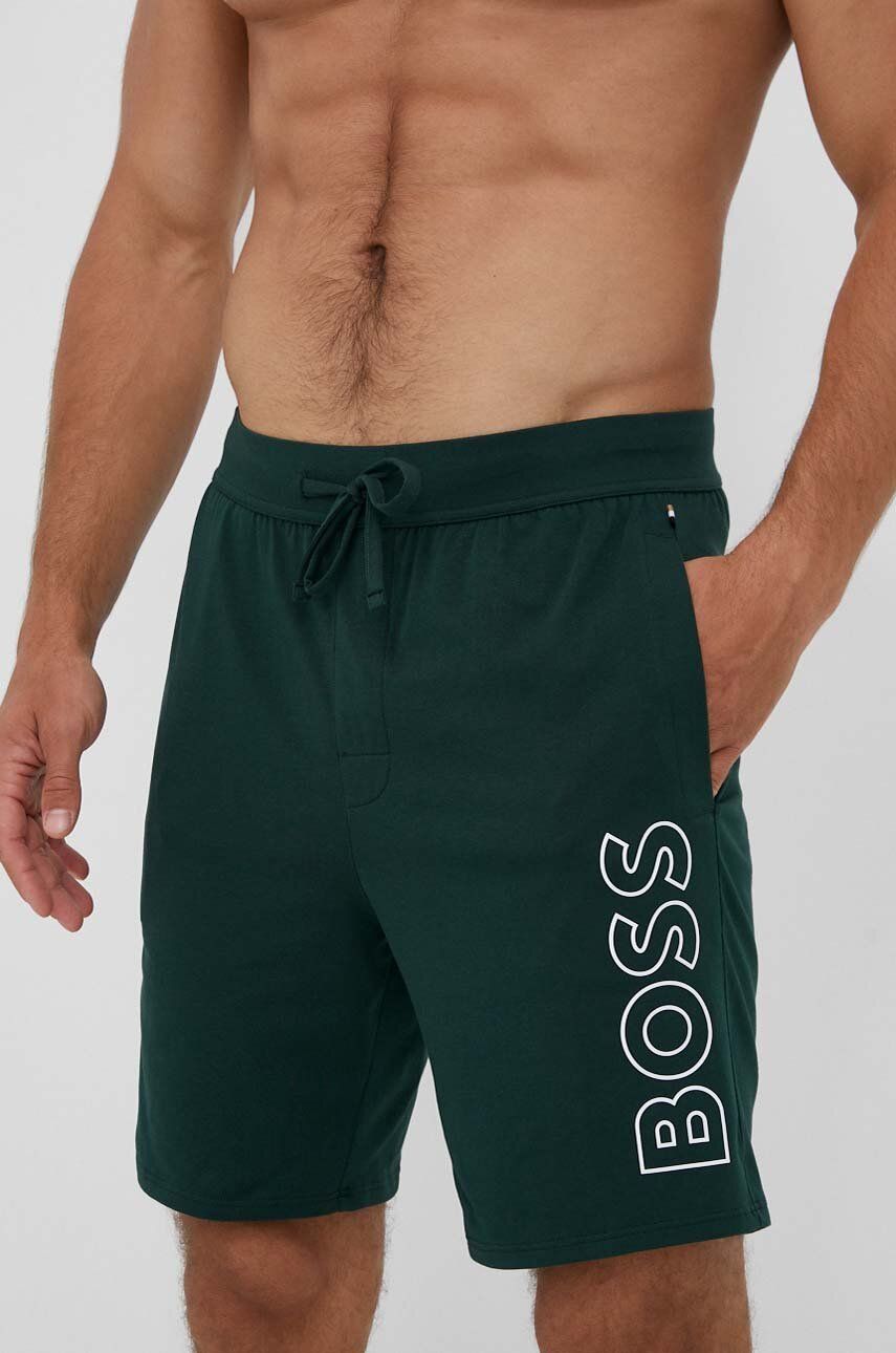 BOSS Pantaloni Scurți De Lounge Culoarea Verde, Melanj