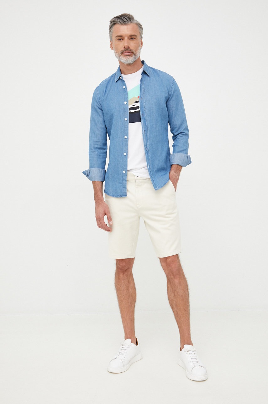 

Шорти BOSS Boss Casual чоловічі колір бежевий