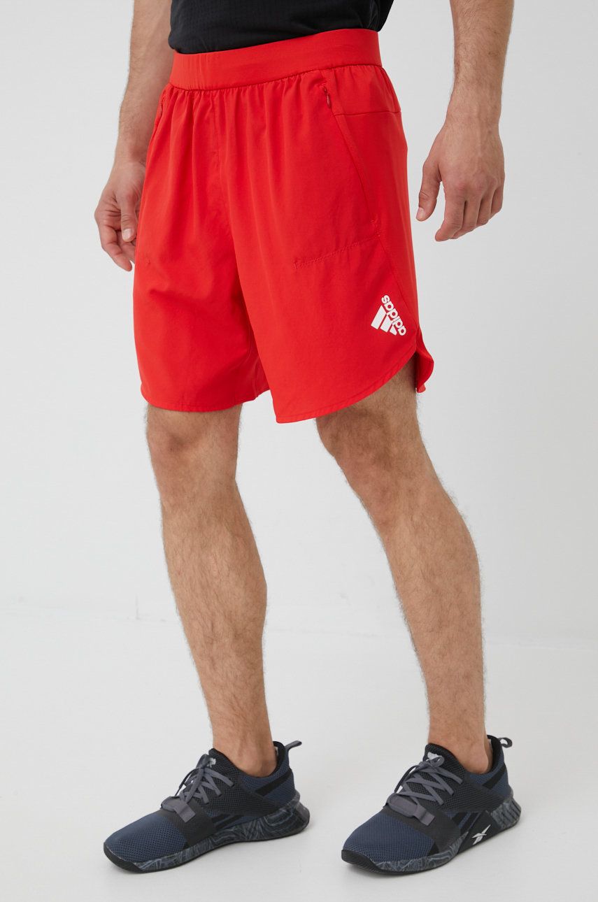 adidas Performance pantaloni scurți de antrenament Designed For Training HC4242 barbati, culoarea rosu