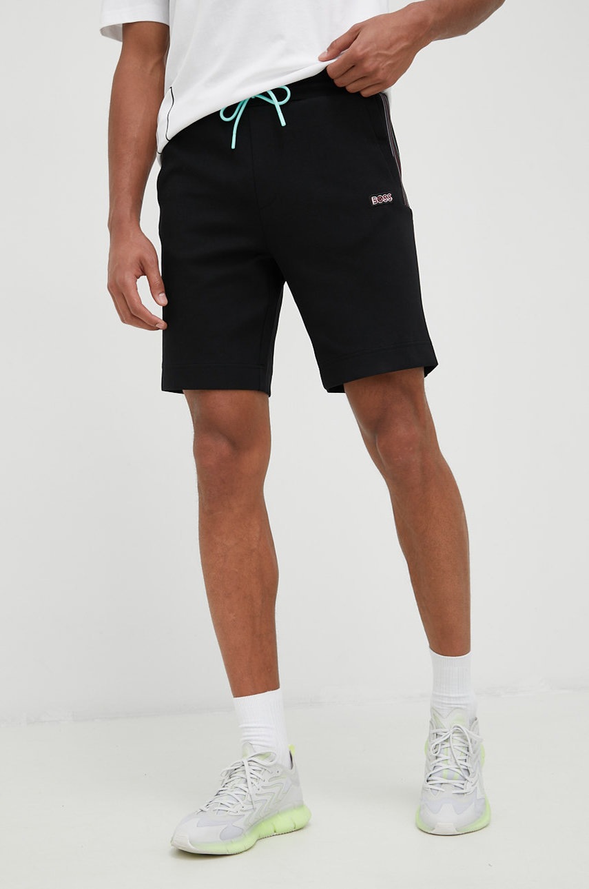 BOSS pantaloni scurti Boss Athleisure barbati, culoarea negru