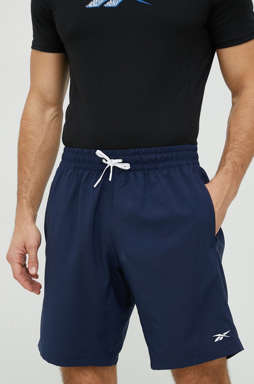 Reebok pantaloni scurți de antrenament Workout Ready barbati, culoarea albastru marin albastru imagine noua