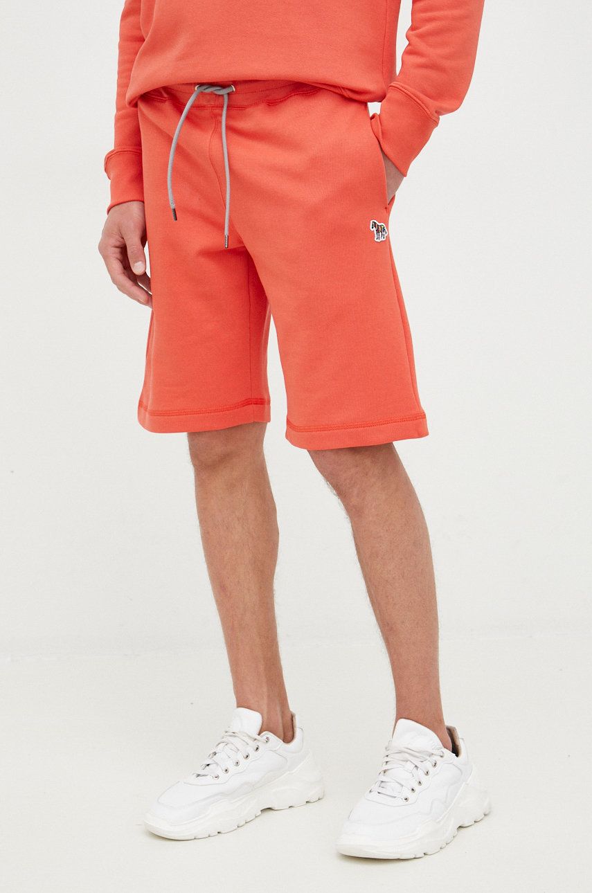 PS Paul Smith pantaloni scurti din bumbac barbati, culoarea portocaliu answear.ro