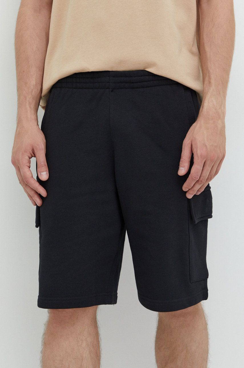 adidas Originals pantaloni scurti din bumbac barbati, culoarea negru image7