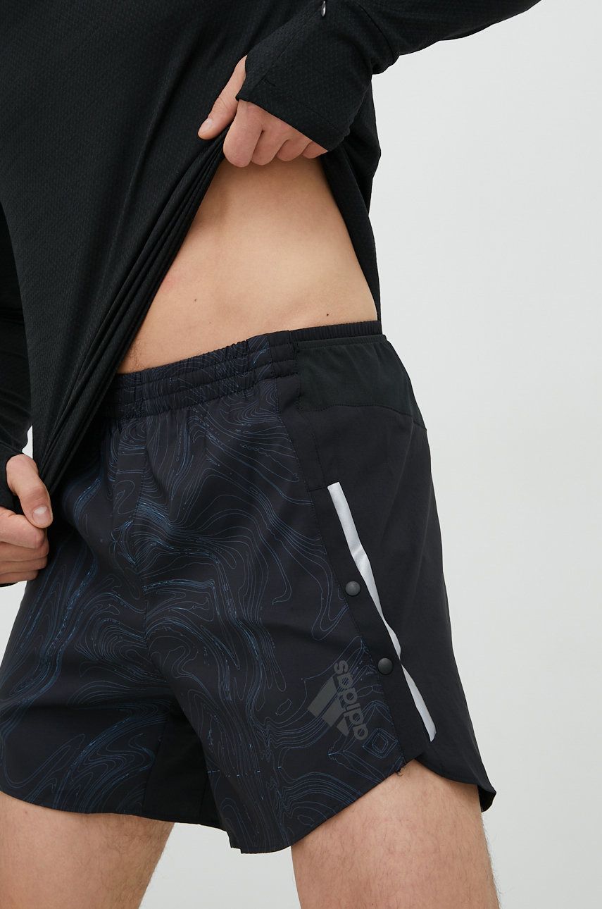 Adidas Performance Pantaloni Scurti De Alergare Run For The Ocean Barbati, Culoarea Negru