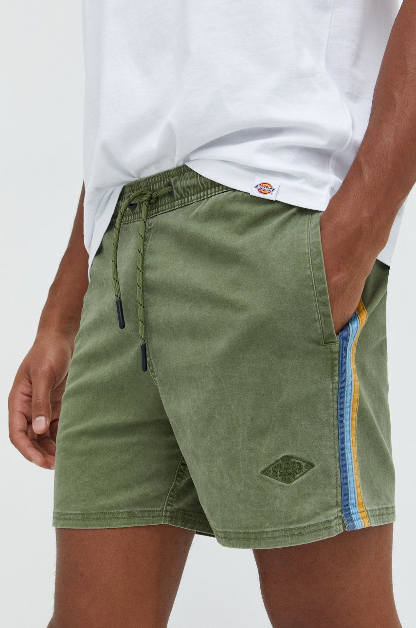 Superdry pantaloni scurti barbati, culoarea verde answear.ro