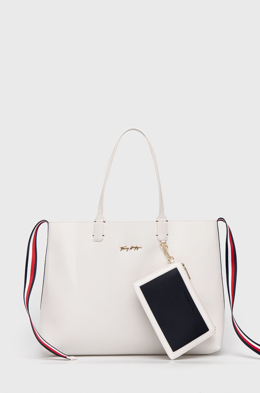

Чанта с две лица Tommy Hilfiger в бяло, Бял