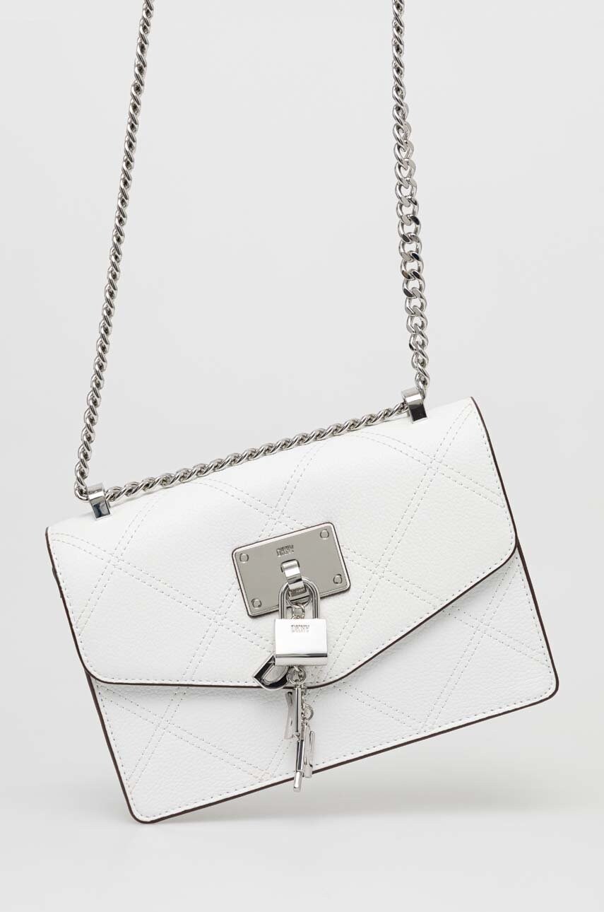 Dkny poseta de piele culoarea alb
