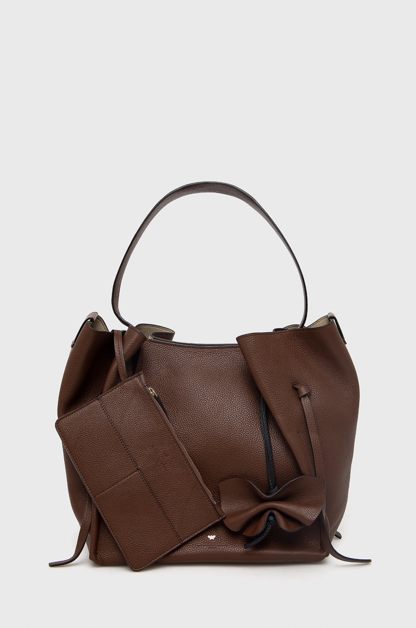 Weekend max mara poseta de piele culoarea maro