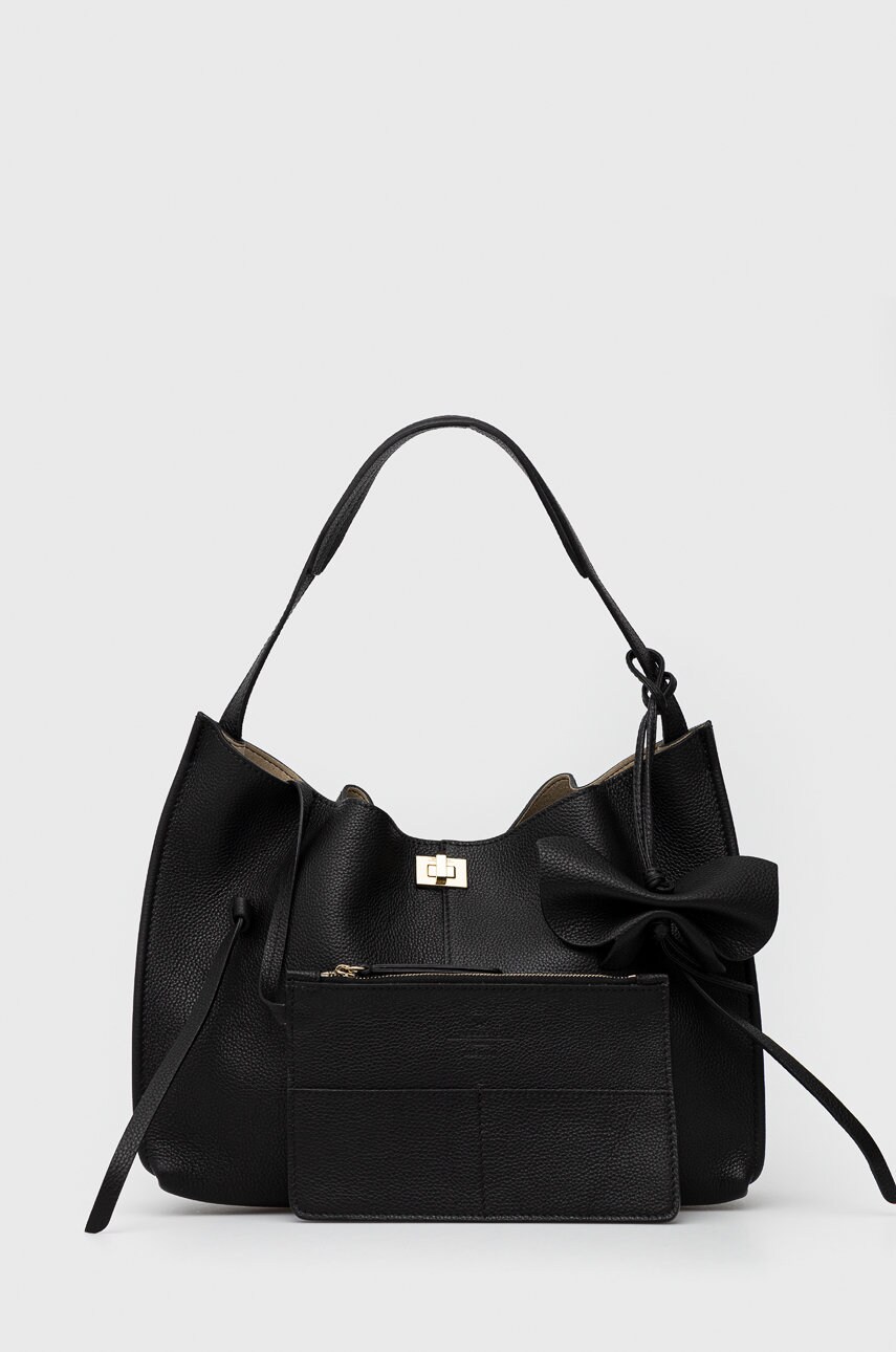 Weekend max mara poseta de piele culoarea negru